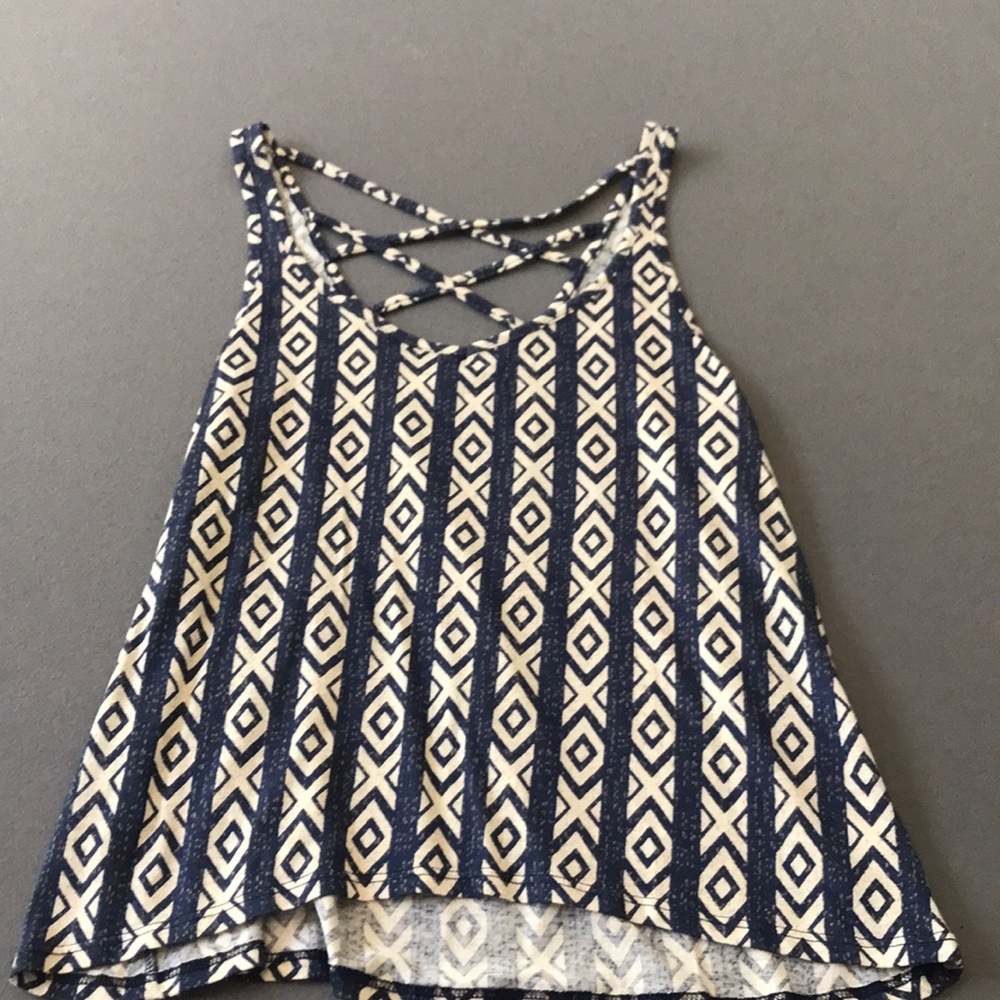 blue and white tank